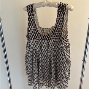 Flowy Blue and White Women's Blouse/Top